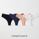 Calcinhas Caneladas Fio Dental Conforto Aurelly - Compre 5 Leve 10