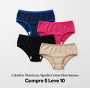 Calcinhas Menstruais Cotton Secarelly - Compre 5 Leve 10